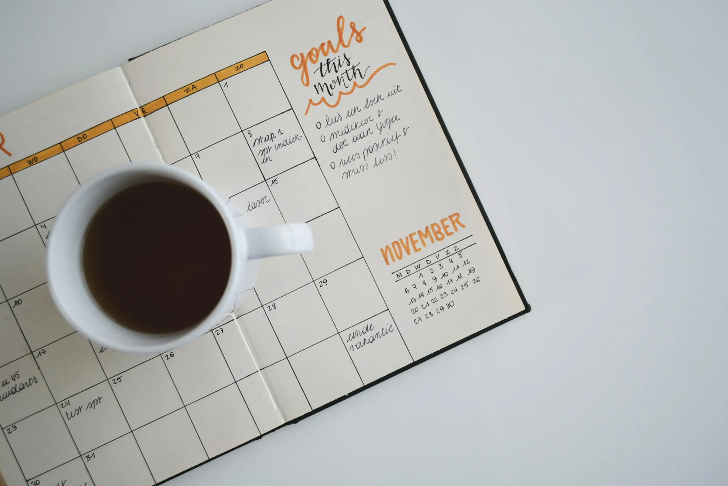 Digital calendar with scheduling interface on laptop